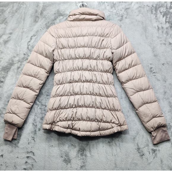 Athleta Jacket Womens XS Dusty Pink Downabout Quilted Puffer Down Asymmetric Zip - Picture 5 of 14